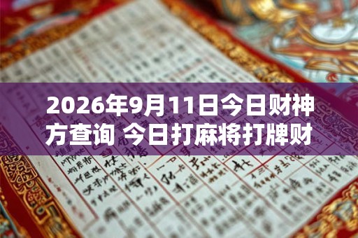 2026年9月11日今日财神方查询 今日打麻将打牌财神方位！