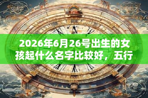 2026年6月26号出生的女孩起什么名字比较好，五行属什么