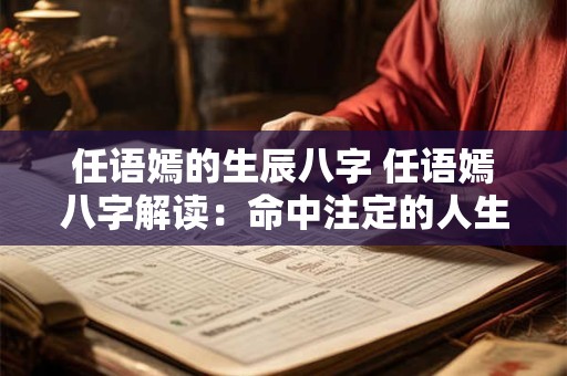 任语嫣的生辰八字 任语嫣八字解读：命中注定的人生奥秘