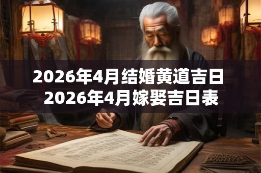 2026年4月结婚黄道吉日 2026年4月嫁娶吉日表