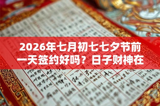 2026年七月初七七夕节前一天签约好吗？日子财神在哪个方位？