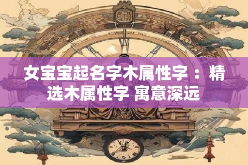 女宝宝起名字木属性字 ：精选木属性字 寓意深远