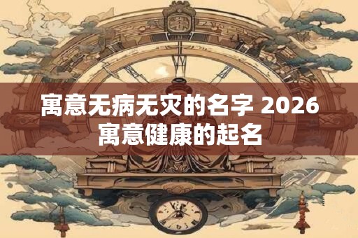 寓意无病无灾的名字 2026寓意健康的起名