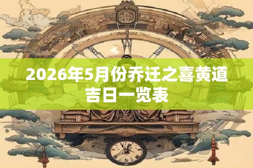 2026年5月份乔迁之喜黄道吉日一览表