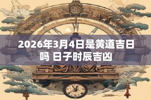 2026年3月4日是黄道吉日吗 日子时辰吉凶 2026年3月4日是黄道吉日吗 日子时辰吉凶