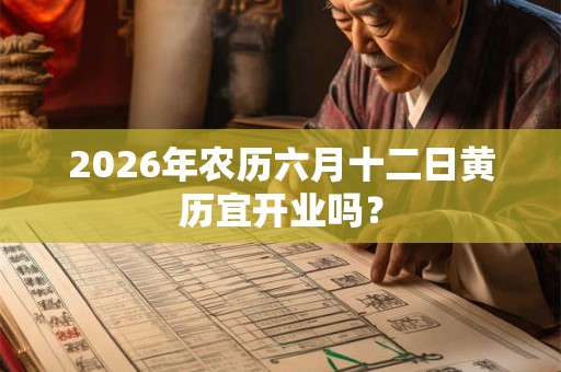 2026年农历六月十二日黄历宜开业吗？