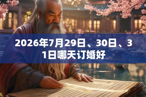 2026年7月29日、30日、31日哪天订婚好
