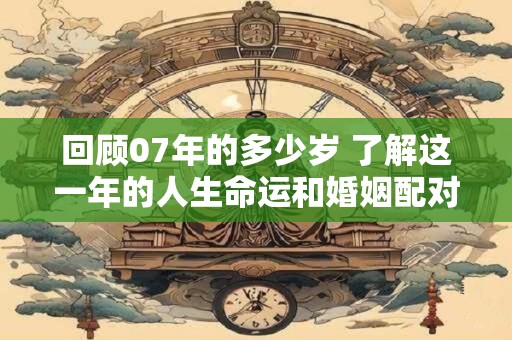 回顾07年的多少岁 了解这一年的人生命运和婚姻配对