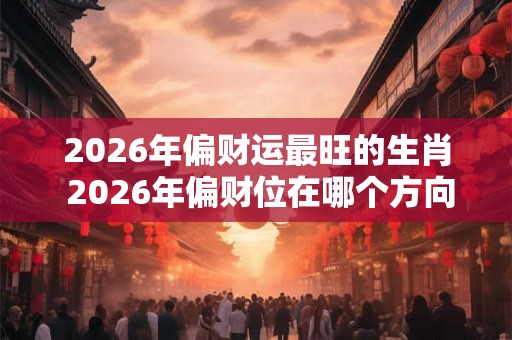 2026年偏财运最旺的生肖 2026年偏财位在哪个方向