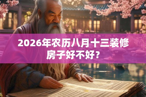 2026年农历八月十三装修房子好不好？