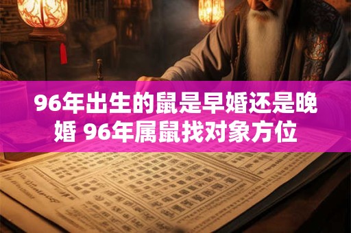 96年出生的鼠是早婚还是晚婚 96年属鼠找对象方位