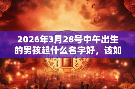 2026年3月28号中午出生的男孩起什么名字好,该如何取名? 2026年3月28号中午出生的男孩起什么名字好,该如何取名?