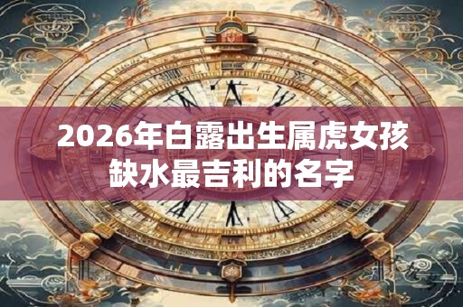 2026年白露出生属虎女孩缺水最吉利的名字