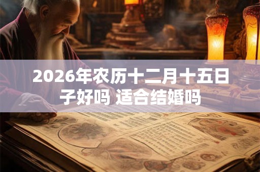 2026年农历十二月十五日子好吗 适合结婚吗