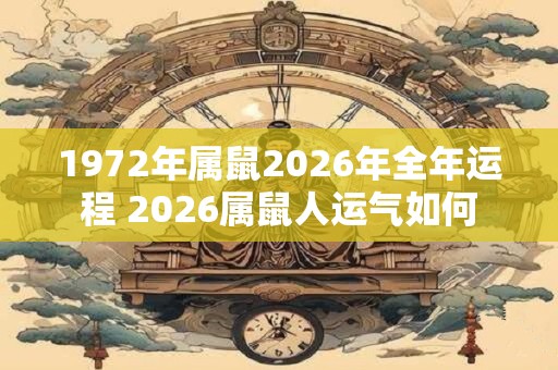 1972年属鼠2026年全年运程 2026属鼠人运气如何