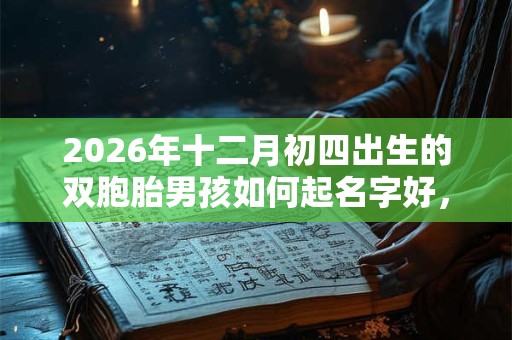 2026年十二月初四出生的双胞胎男孩如何起名字好，五行属什么？