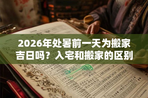 2026年处暑前一天为搬家吉日吗？入宅和搬家的区别是什么？