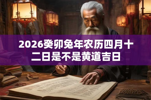 2026癸卯兔年农历四月十二日是不是黄道吉日
