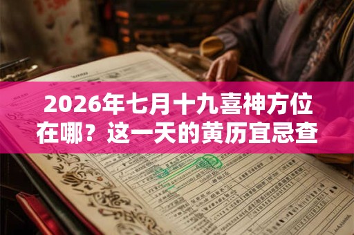 2026年七月十九喜神方位在哪？这一天的黄历宜忌查询