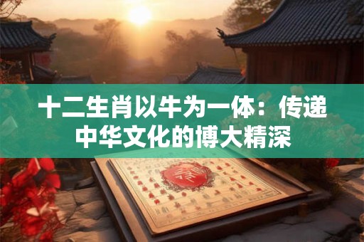 十二生肖以牛为一体：传递中华文化的博大精深