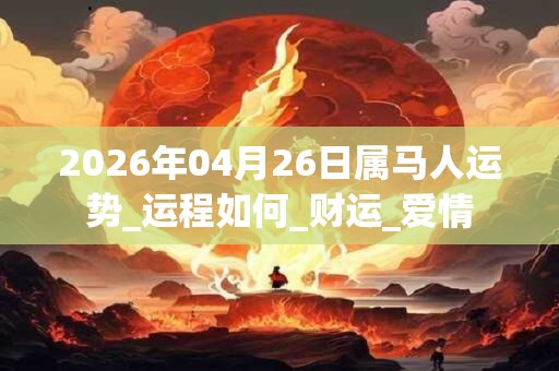 2026年04月26日属马人运势_运程如何_财运_爱情