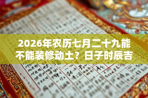 2026年农历七月二十九能不能装修动土？日子时辰吉凶如何？