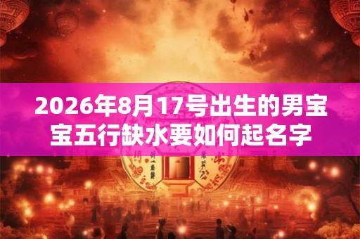 2026年8月17号出生的男宝宝五行缺水要如何起名字