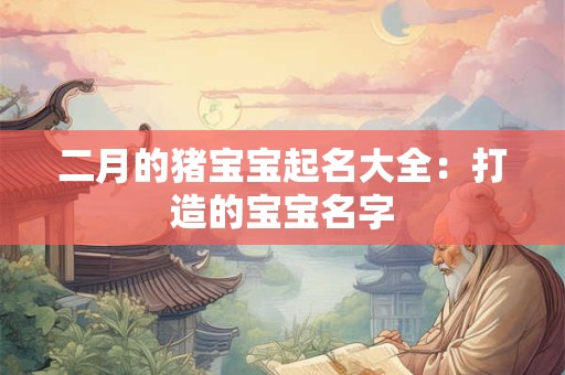 二月的猪宝宝起名大全：打造的宝宝名字