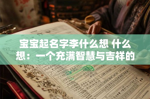 宝宝起名字李什么想 什么想:一个充满智慧与吉祥的选择 宝宝起名字李什么想 什么想:一个充满智慧与吉祥的选择