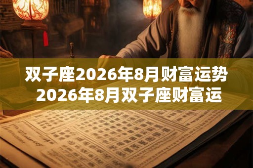 双子座2026年8月财富运势 2026年8月双子座财富运程详解