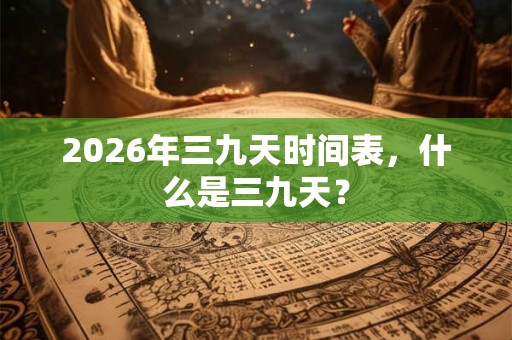 2026年三九天时间表，什么是三九天？