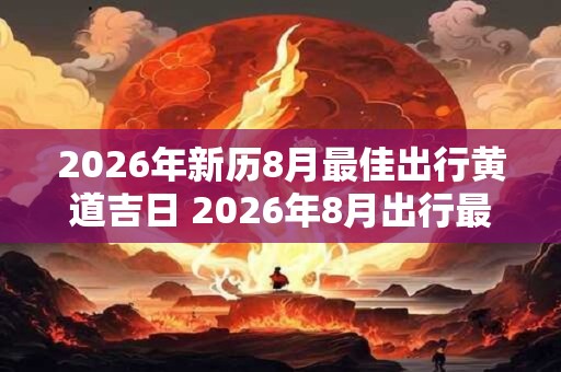 2026年新历8月最佳出行黄道吉日 2026年8月出行最吉利的日子