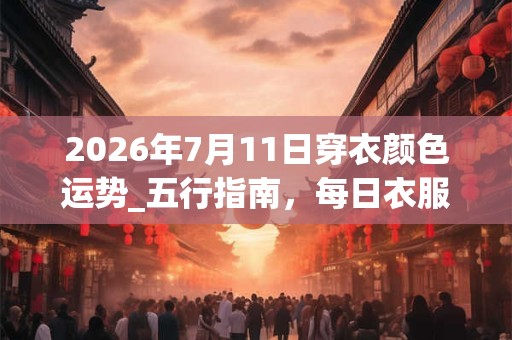 2026年7月11日穿衣颜色运势_五行指南,每日衣服颜色幸运色 2026年7月11日穿衣颜色运势_五行指南,每日衣服颜色幸运色