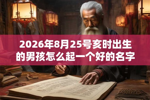 2026年8月25号亥时出生的男孩怎么起一个好的名字