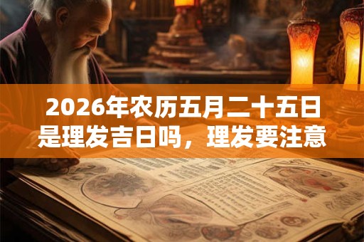 2026年农历五月二十五日是理发吉日吗，理发要注意啥？