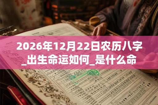 2026年12月22日农历八字_出生命运如何_是什么命