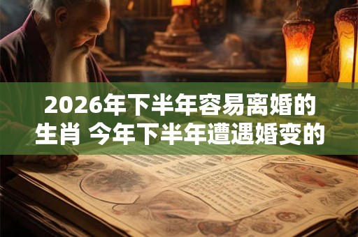 2026年下半年容易离婚的生肖 今年下半年遭遇婚变的属相