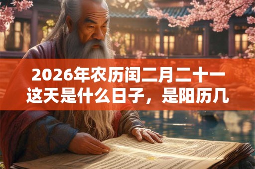 2026年农历闰二月二十一这天是什么日子，是阳历几月几号？
