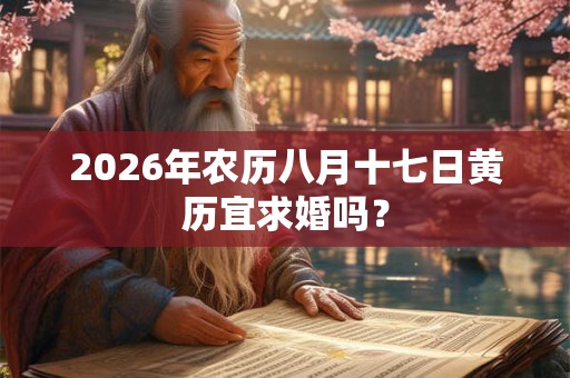 2026年农历八月十七日黄历宜求婚吗？