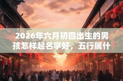 2026年六月初四出生的男孩怎样起名字好，五行属什么