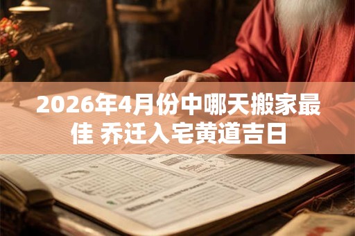 2026年4月份中哪天搬家最佳 乔迁入宅黄道吉日