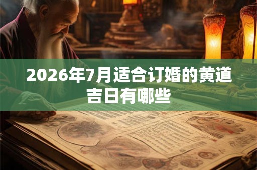 2026年7月适合订婚的黄道吉日有哪些