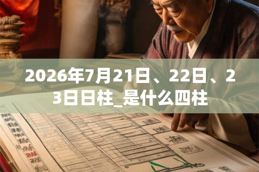2026年7月21日、22日、23日日柱_是什么四柱