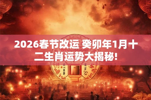 2026春节改运 癸卯年1月十二生肖运势大揭秘!