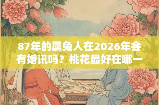 87年的属兔人在2026年会有婚讯吗？桃花最好在哪一年？