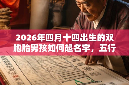 2026年四月十四出生的双胞胎男孩如何起名字，五行属什么