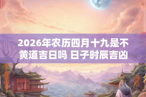 2026年农历四月十九是不黄道吉日吗 日子时辰吉凶