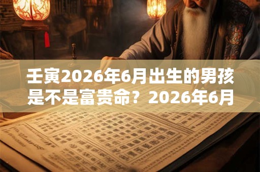 壬寅2026年6月出生的男孩是不是富贵命？2026年6月出生好吗？