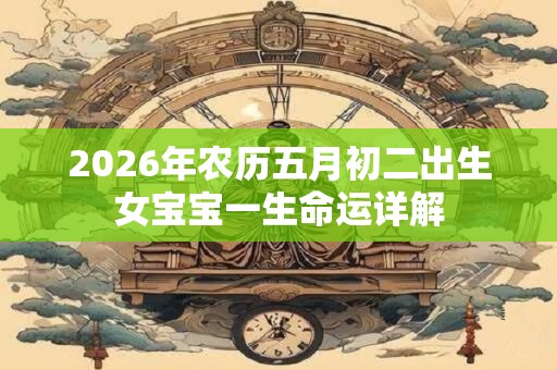 2026年农历五月初二出生女宝宝一生命运详解