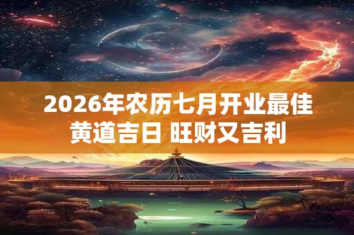 2026年农历七月开业最佳黄道吉日 旺财又吉利